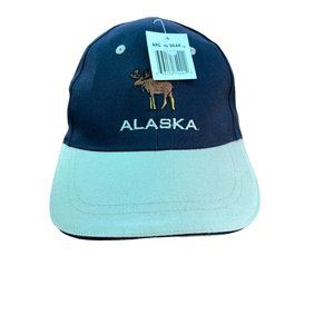 Black ALASKA Hat Cap MOOSE CARIBOU ELK TAN BILL Trucker Baseball Arctic Wear NWT